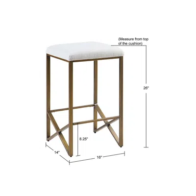 Ink+ivy Backless Upholstered Counter Stool 26"h In White