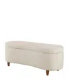 Ink+ivy Bailey 48"w Boucle Flip Top Storage Bench In White