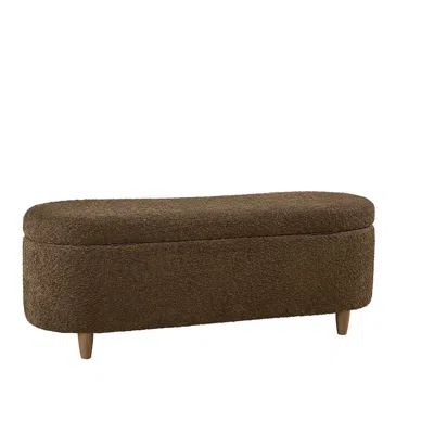 Ink+ivy Bailey Boucle Flip Top Storage Bench In Chocolate Color In Brown