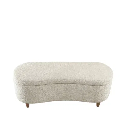 Ink+ivy Bailey Boucle Flip Top Storage Bench In Cream Color In Neutral