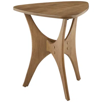 Ink+ivy Blaze 21" Wide Natural Elm Brown Wood Triangular Modern Side Table