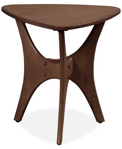 Ink+ivy Blaze Triangle Wood Side Table In Brown