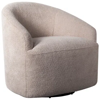 Ink+ivy Bonn 30" Wide Beige Upholstered Modern Swivel Chair