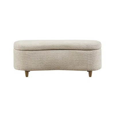 Ink+ivy Boucle Flip Top Storage Bench In Neutral