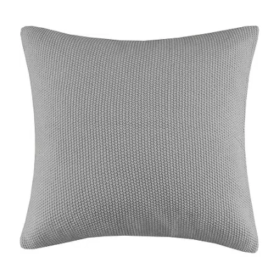 Ink+ivy Bree Knit Euro Pillow Cover In Gray