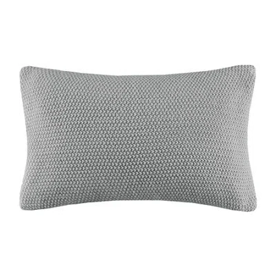 Ink+ivy Bree Knit Oblong Pillow Cover In Gray