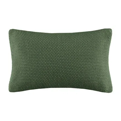 Ink+ivy Bree Knit Oblong Pillow Cover In Green