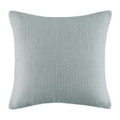 Ink+ivy Bree Knit Square Pillow Cover In Blue