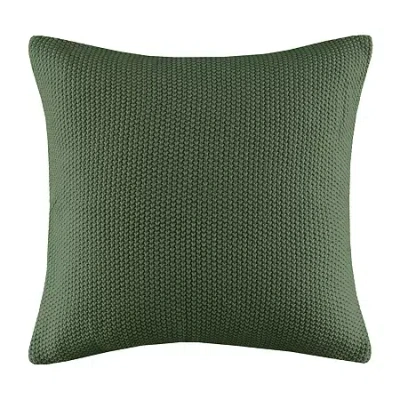 Ink+ivy Bree Knit Square Pillow Cover In Green