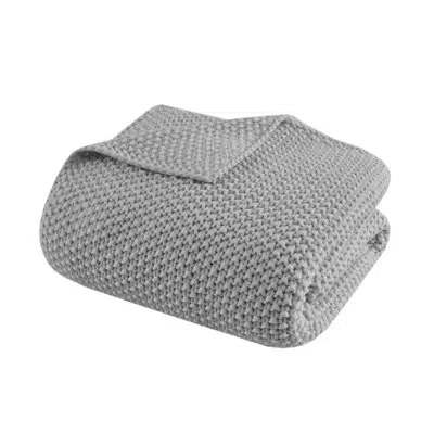 Ink+ivy Bree Knit Texture Soft Throw In Ivory