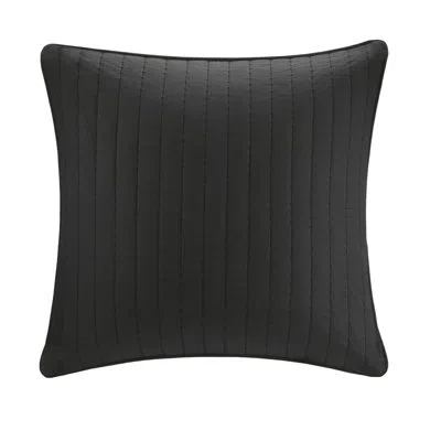 Ink+ivy Camila Square Cotton Blend Pillow Sham In Black