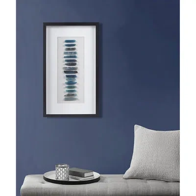 Ink+ivy Cerulean Stones Framed Blue Agate Shadowbox Wall Décor Panel