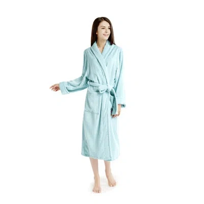 Ink+ivy Cotton Terry Cloth Mid-calf Bathrobe With Pockets In Mint