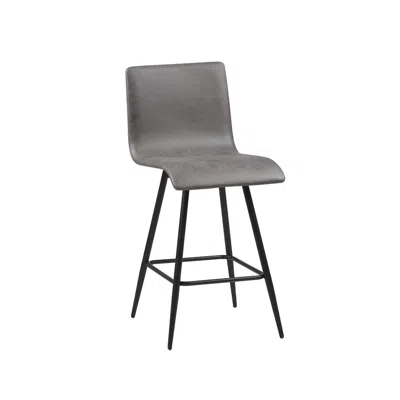 Ink+ivy Faux Leather Swivel Counter Stool In Gray