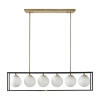 Ink+ivy Helena 6-light Frosted Glass Globe Linear Chandelier In Brown