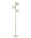 Ink+ivy Holloway 3-globe Light Floor Lamp With Marble Base In Gold