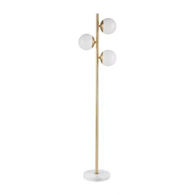 Ink+ivy Holloway 3-globe Light Floor Lamp With Marble Base In White
