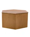 Ink+ivy Honey 29.5" Solid Wood Frame Fluted Hexagon Coffee Table In Natural