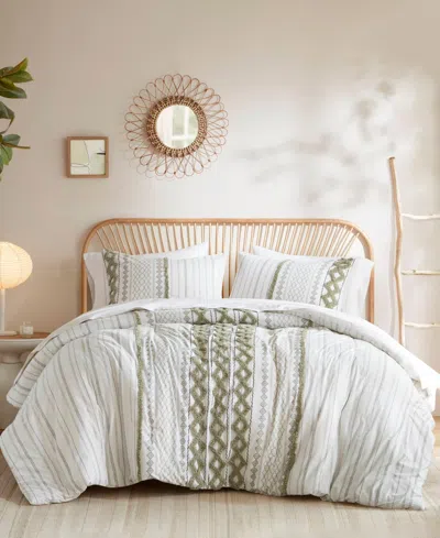 Ink+ivy Imani 3-pc. Duvet Cover Set, King/california King In Sage,ivory