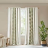 Ink+ivy Imani Cotton Printed Tufted Rod Pocket Light-filtering Single Curtain Panel In Green