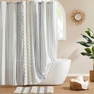 Ink+ivy Imani Cotton Shower Curtain In Blue