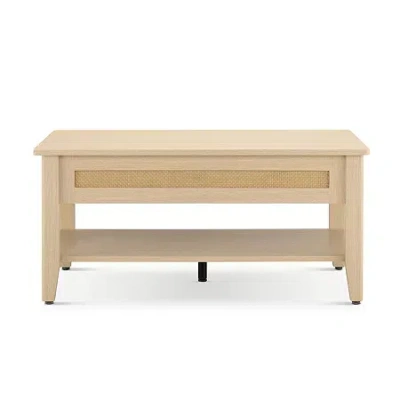 Ink+ivy Lennox Lift-top Rattan Coffee Table Lift-top Storage Coffee Table In Neutral