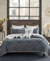 Ink+ivy Inkivy Pomona Boho Chevron Quilt Sets In Blue