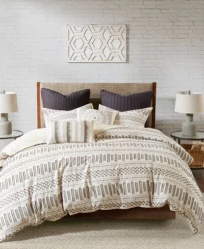 Ink+ivy Inkivy Rhea Jacquard Duvet Cover Sets In Ivory,charcoal