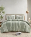 Ink+ivy Inkivy Striped Shay Duvet Cover Sets In Sage