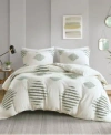Ink+ivy Tahli Tufted Chenille 3-pc. Duvet Cover Set, King/california King In Green,ivory