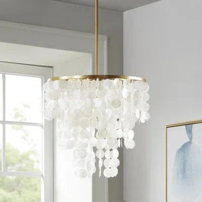 Ink+ivy Isla Dimmable Layered Capiz Chandelier