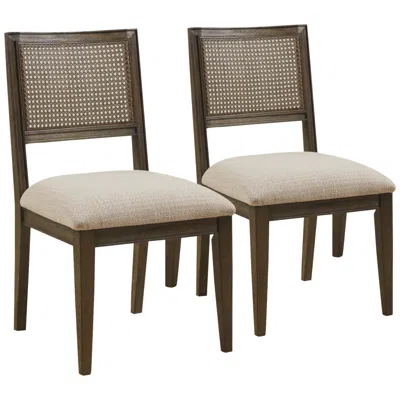 Ink+ivy Ink + Ivy Kelly Brown Fabric Armless Dining Chairs Set Of 2