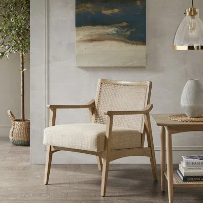 Ink+ivy Kelly Cane Back Accent Chair In Light Brown