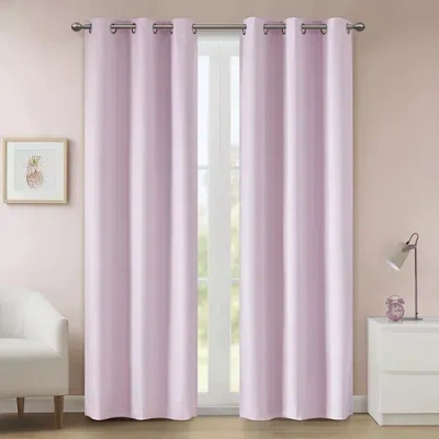 Ink+ivy Kids Quest Rod Pocket Back Tab 100% Blackout Single Curtain Panel In Pink