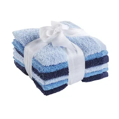 Ink+ivy Kids Solid Dyed 6-pc. Washcloth Set In Blue