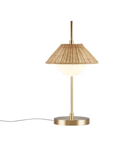 Ink+ivy Laguna Rattan Weave Table Lamp In Gold,natur
