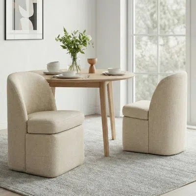 Ink+ivy Lyra Dining Chair With Castors In Taupe