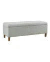 Ink+ivy Marcie 48" Wide Fabric Soft Close Storage Accent Bench In Blue
