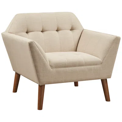 Ink+ivy Newport Beige Fabric Tufted Lounge Chair