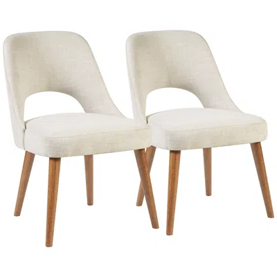 Ink+ivy Ink + Ivy Nola Cream Fabric Dining Side Chairs Set Of 2