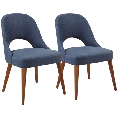 Ink+ivy Ink + Ivy Nola Navy Fabric Dining Side Chairs Set Of 2