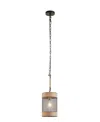 Ink+ivy Orion Natural Rope And Metal Mesh Cylinder Pendant Lamp In Multi