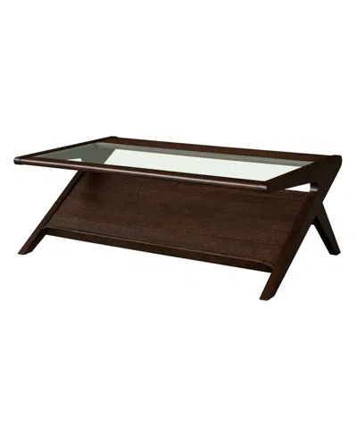 Ink+ivy Rocket 45" Wood Tempered Glass Sleek Coffee Table In Brown