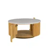 Ink+ivy Round Coffee Table With Storage In Brown