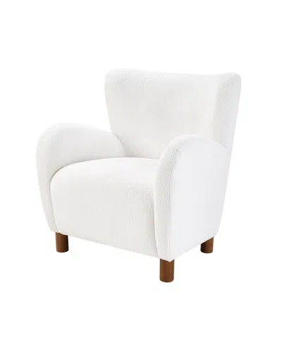 Ink+ivy Stella 30" Wingback Upholstered Armchair In Ivory