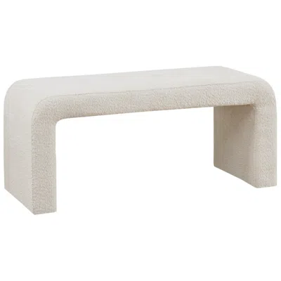 Ink+ivy Steve 42" Wide Cream Boucle Waterfall Accent Bench