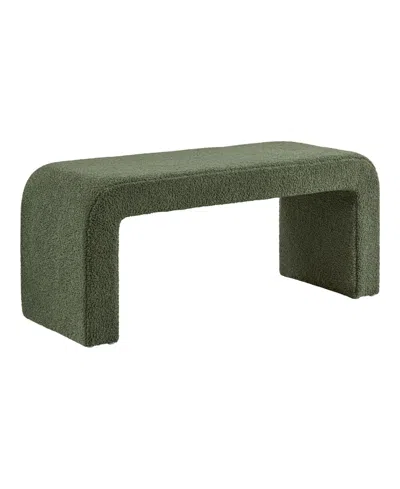 Ink+ivy Steve 42"w Boucle Waterfall Bench In Gray