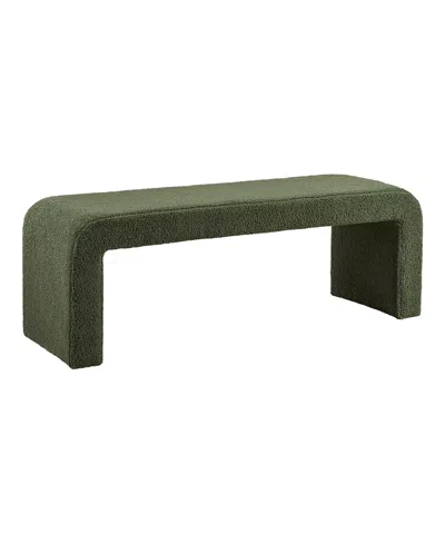 Ink+ivy Steve 52"w Boucle Waterfall Bench In Green