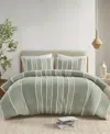 Ink+ivy Striped Shay 3-pc. Duvet Cover Set, King/california King In Sage