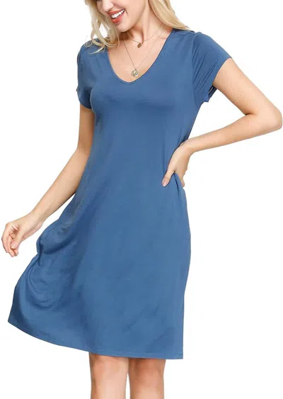Ink+ivy Swing Dress With Pockets In Indigo In Blue